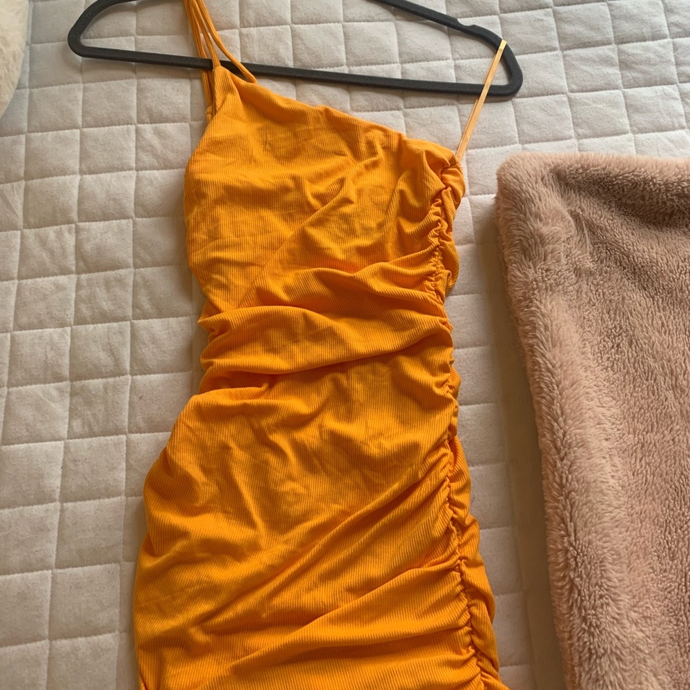 Orange One Strap Dress